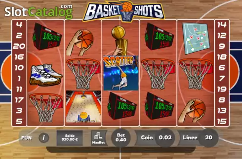 Reel screen. Basket Shots slot