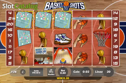 Win screen. Basket Shots slot