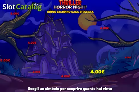 Win Bonus Game screen. Thriller Horror Night slot