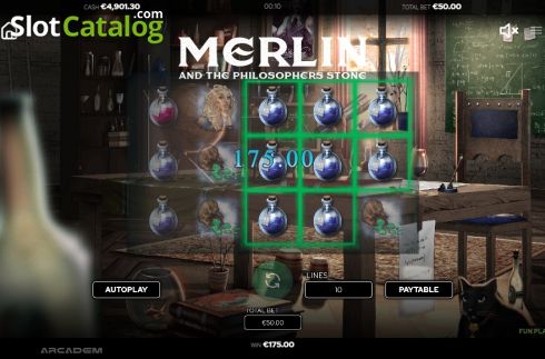 Bildschirm3. Merlin and The Philosophers Stone slot