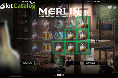 Schermo4. Merlin and The Philosophers Stone slot