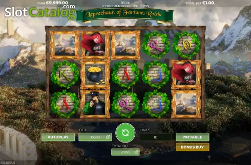 Game screen. The Leprechaun of Fortune: Roisin slot
