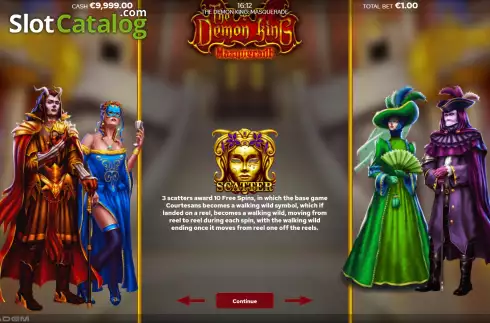 Game Features screen 2. The Demon King’s: Masquerade slot