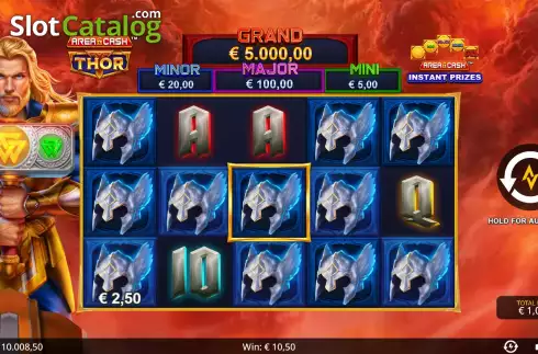 Win Screen. Area Cash Thor slot