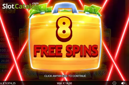 Free Spins Win Screen 2. Area Cash Heist slot