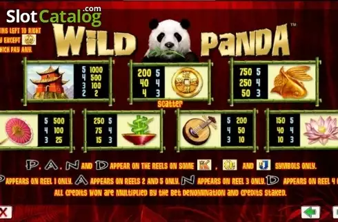 Ekran2. Wild Panda (Aristocrat) yuvası