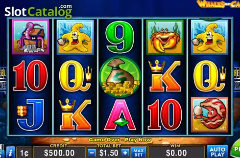 Game screen. Whales of Cash Deluxe slot
