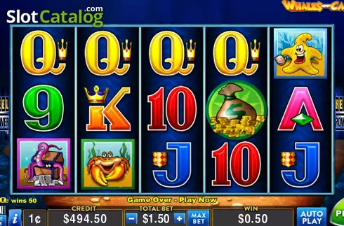 Win screen. Whales of Cash Deluxe slot