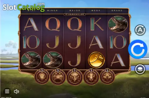 Game Screen. 15 Armadillos slot