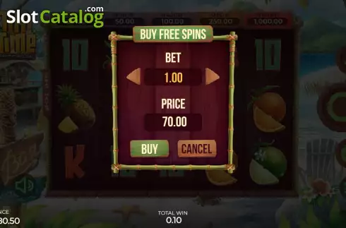 Buy Feature Screen. Tiki Time Exotic Wilds slot