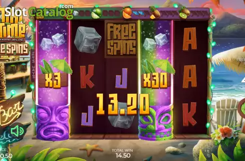 Free Spins Win Screen 3. Tiki Time Exotic Wilds slot