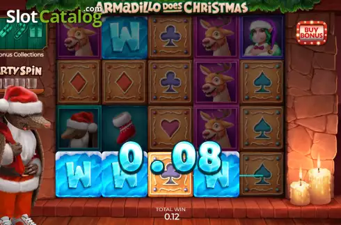 Win screen. Armadillo Does Christmas 2023 slot
