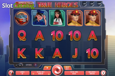Bildschirm2. True Heroes slot