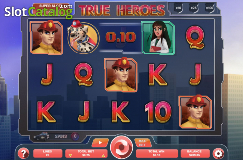 Bildschirm3. True Heroes slot