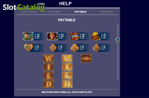 Paytable screen 1. Robin in the Woods (Arrows Edge) slot