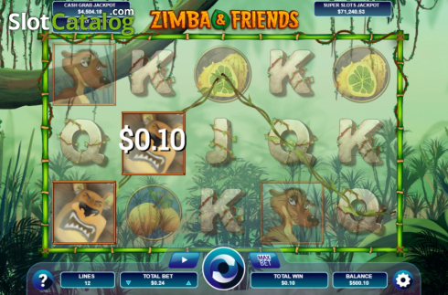 Skärmdump3. Zimba and Friends slot