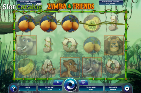 Skärmdump4. Zimba and Friends slot