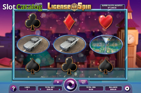 Reel screen. License to Spin slot