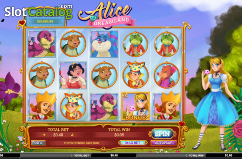 Win screen 3. Alice in Dreamland slot