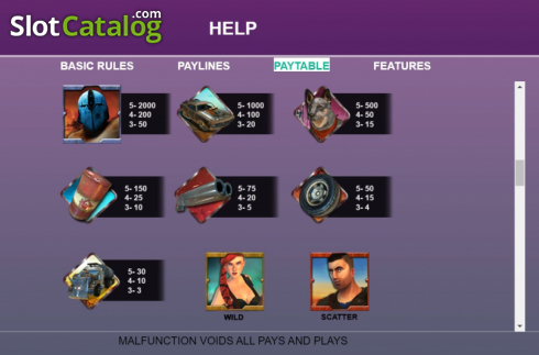 Paytable screen 1. Mad Road slot