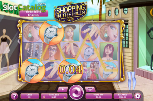 Win screen 2. Shopping in the Hills slot