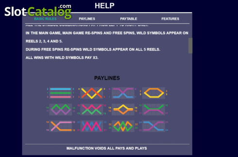 Paytable screen 2. Shopping in the Hills slot
