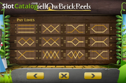 Paytable screen 2. Yellow Brick slot