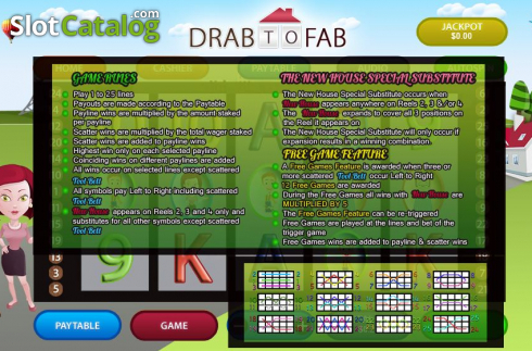 Feature screen. Drab to Fab slot