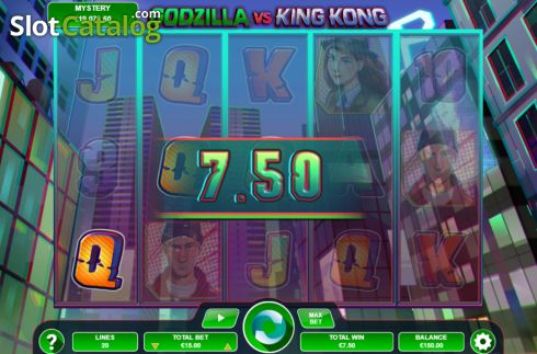Win screen. Godzilla vs King Kong slot