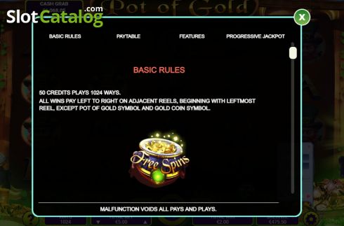 Bildschirm6. Pot of Gold slot