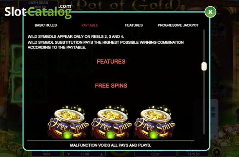Bildschirm9. Pot of Gold slot