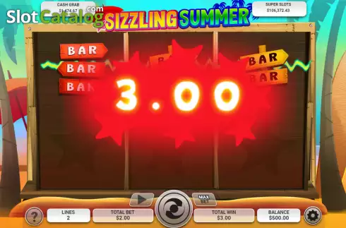 Win screen 2. Sizzling Summer slot