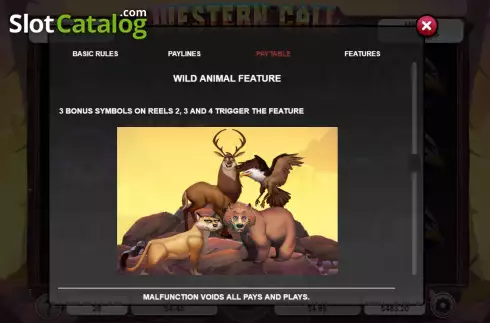 Wild animal feature screen. Western Call slot