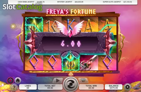 Win screen. Freya's Fortune slot