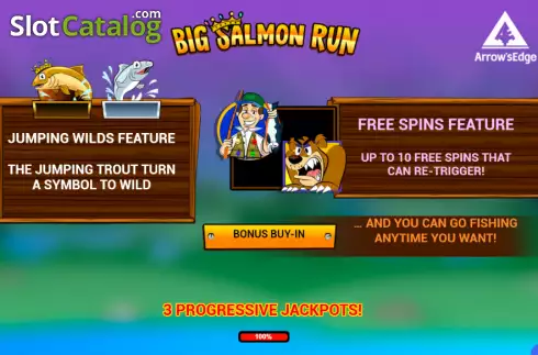 Intro screen. Big Salmon Run slot
