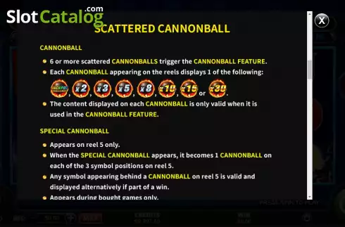 Scattered Cannonball feature screen. Cannonball Wolf slot