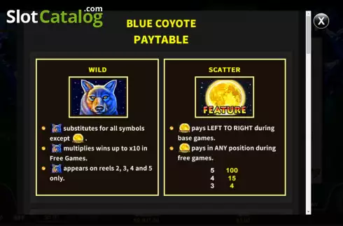 Ecran6. Blue Coyote slot