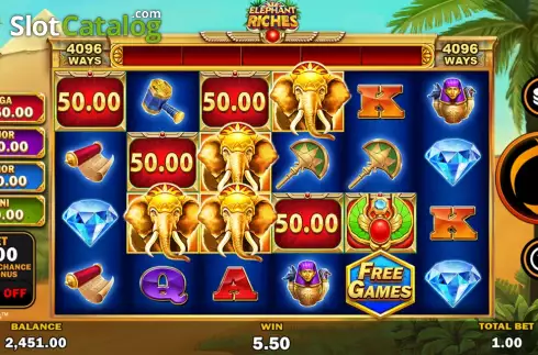Win screen. Elephant Riches slot