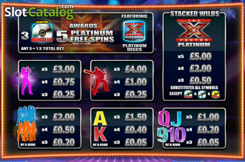 Bildschirm2. The X Factor Platinum slot