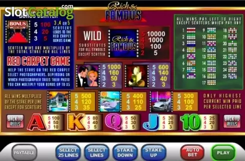 Schermo4. Rich and Famous slot