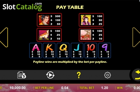 Paytable. Magpie Bridge (Aspect Gaming) slot