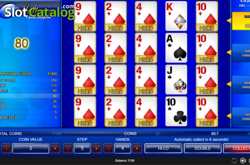 Game Screen 4. All American 4 Hands slot