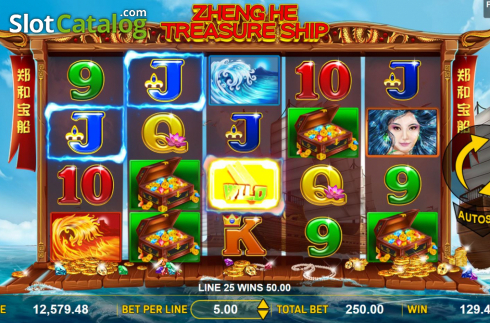 Win screen 3. Zheng He Treasure Ship slot