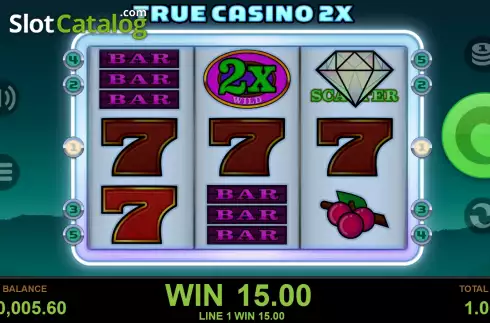 Win screen 2. True Casino 2x slot