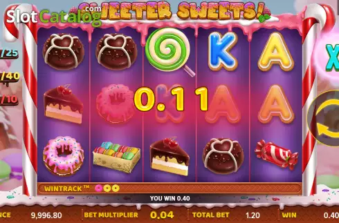 Win screen. Sweeter Sweets! slot