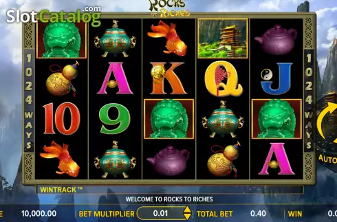 Game screen. Rocks to Riches slot