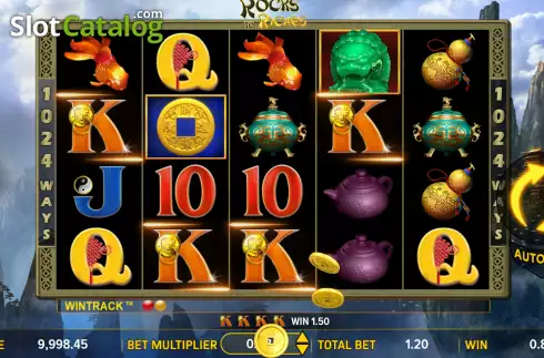 Win screen. Rocks to Riches slot