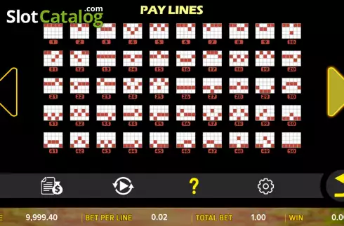 PayLines screen. Plots of Money slot