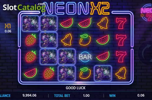 Win screen. Neon 7 slot