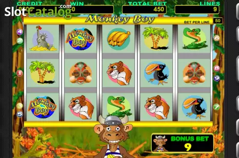 Game screen. Monkey Boy slot